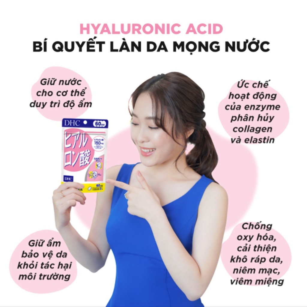 Viên Uống DHC Giữ Ẩm Cấp Nước DHC Hyaluronic Acid 30 Ngày (60v/gói)