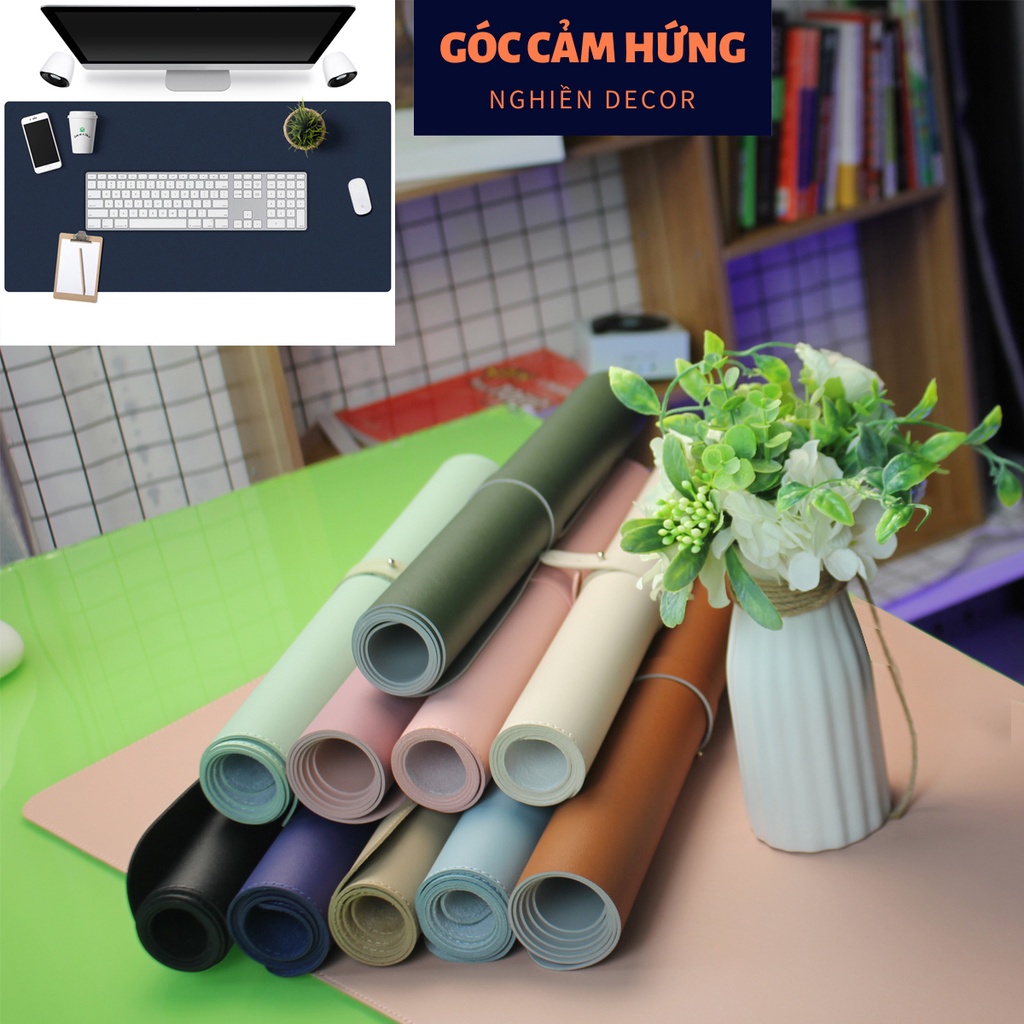 Lót chuột khổ lớn (pad chuột) chất liệu da, tấm lót trải bàn làm việc chống xước, chống thấm, di chuột nhậy