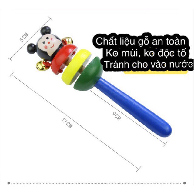 Xúc Xắc Gỗ - Lục Lạc Uốn Lượn Hình Thú Đáng Yêu Cho Bé!