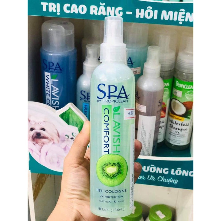 Xịt Dưỡng Lông Tropiclean Hương Kiwi Dành Cho Thú Cưng- Spa Comfort Cologne