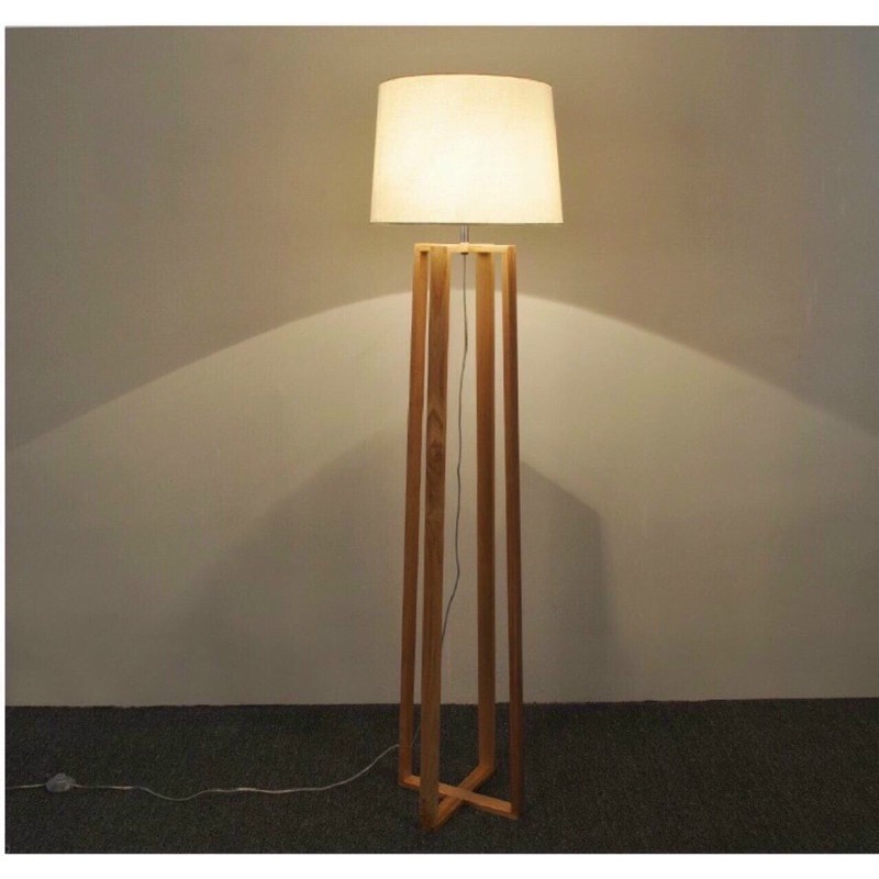 Đèn cây thân gỗ chao vải,đèn góc,đèn sofa,đèn phòng khách