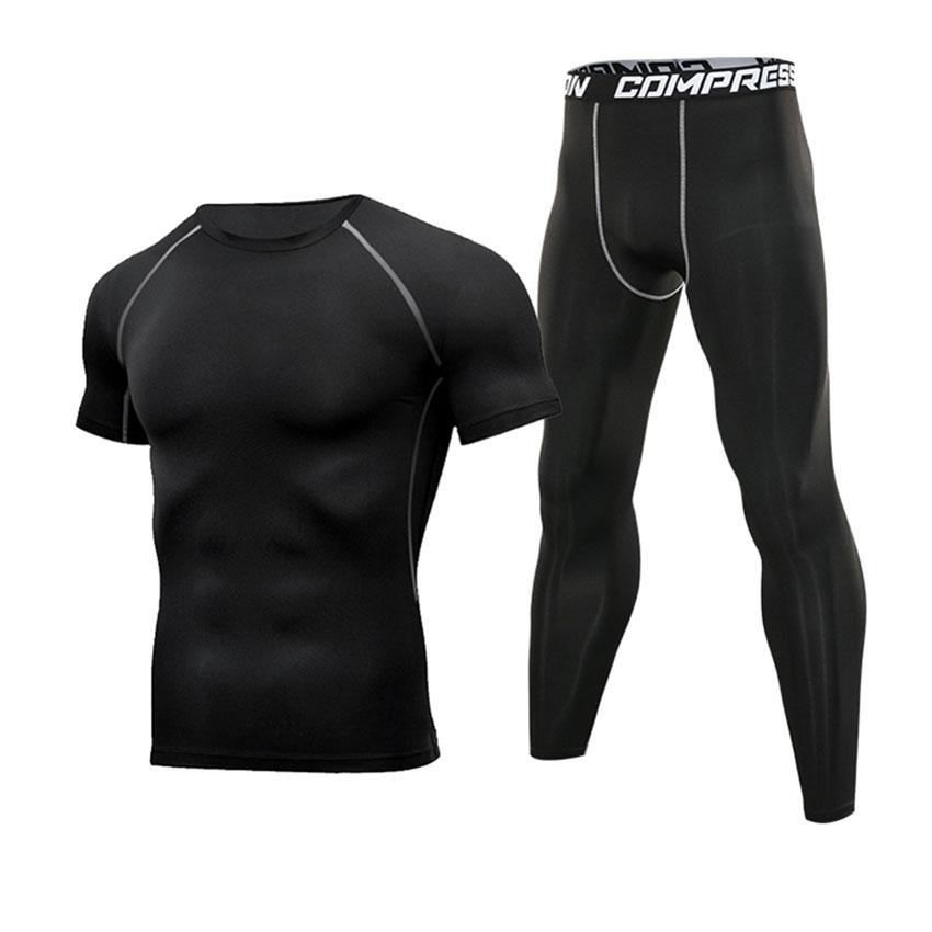 QUẦN GIỮ NHIỆT COMBAT PRO LEGGING TẬP GYM NAM DÁNG DÀI MÀU ĐEN