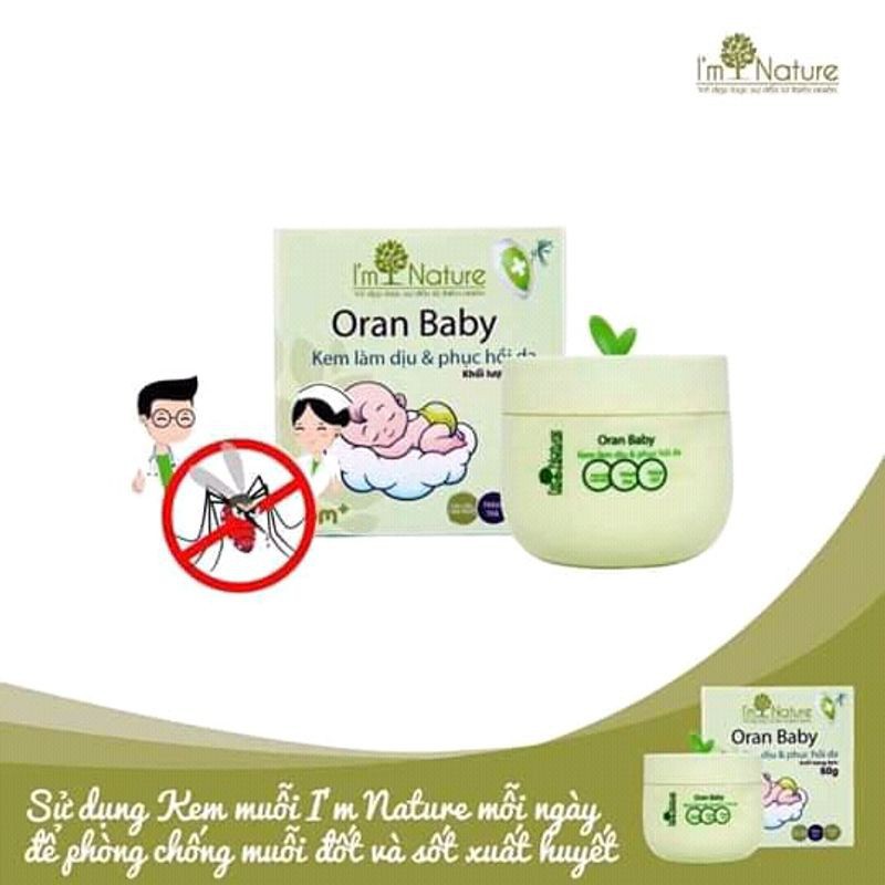 (+Quà) Kem giảm Muỗi Oran Baby I'm Nature - Làm Dịu Và Phục Hồi Da Do Muỗi Đốt Cho Bé 50gr