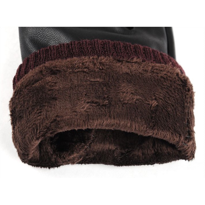Găng tay da nam nữ mùa đông giữ ấm lót nỉ bên trong chống lạnh thiết kế cao cấp chống nước #8