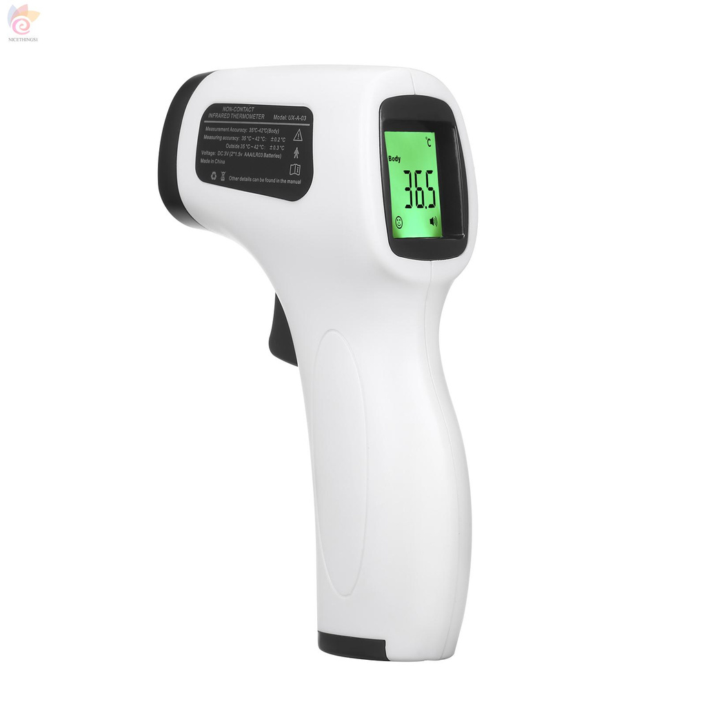 ET Non-contact Infrared Thermometer Forehead Temperature Measurement Voice Broadcast LCD Three Colors Backlight Digital Display ℃/℉ Accuracy ±0.2℃ Handheld Thermometric Indicator