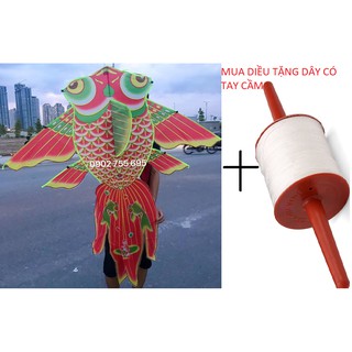 [ MUA 1 ĐƯỢC 2] Diều cá 3 đuôi - TẶNG DÂY CÓ TAY CẦM DÀI 150M DÂY + TÚI VẢI ĐỰNG DIỀU NHÀ MAY