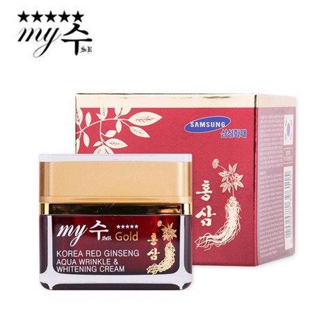 Kem Sâm Ngăn Ngừa Lão Hóa, Làm Sáng Da My Su Siir Gold Korea Red Ginseng Aqua Wrinkle &amp; Whitening Cream 50ml