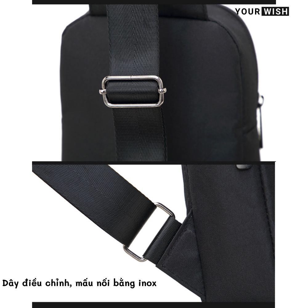 Túi Đeo Chéo Bao Tử Thời Trang Túi Đeo Ngực Bụng Cao Cấp Yourwish TD317 Màu Đen Basic Hiện Đại