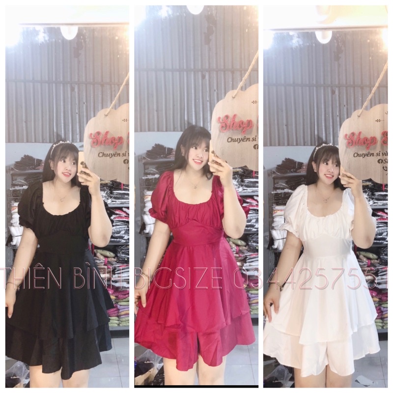 THIÊN BÌNH BIGSIZE 55-90KG) Jumpsuit xếp ly ngực thắt nơ lưng bigsize siêu xinh