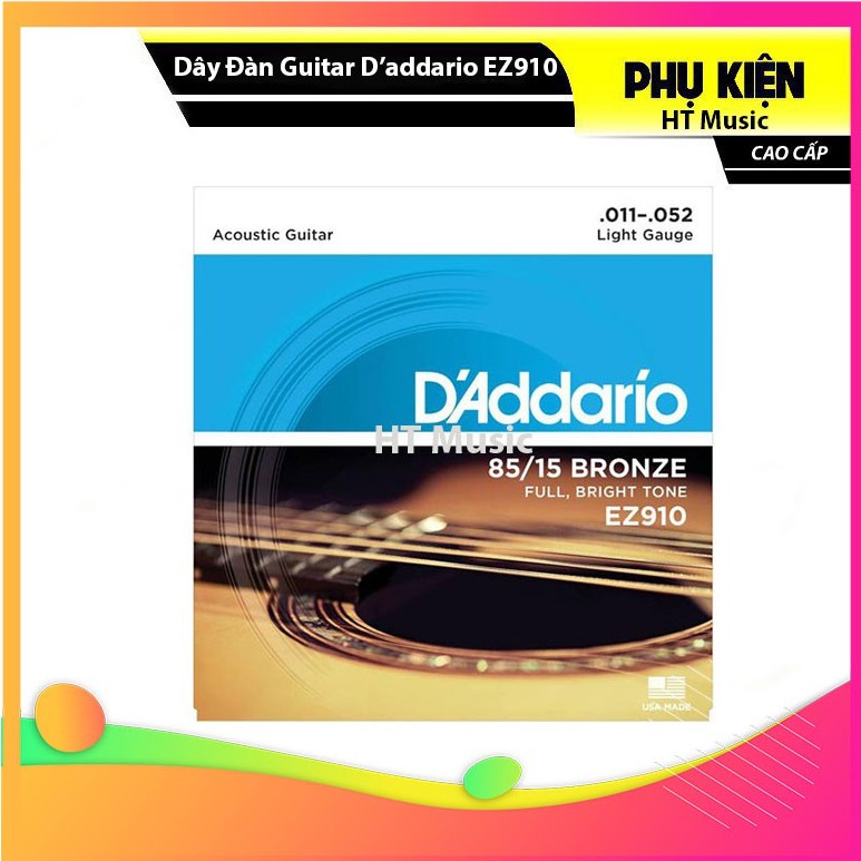 Dây Đàn Guitar Acoustic D'addario EZ910 Cao Cấp Giá Rẻ(Loại Tốt)