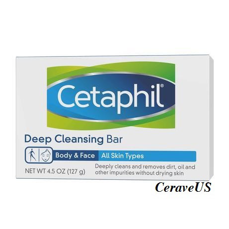 Thanh xà phòng rửa mặt &amp; tắm toàn thân Cetaphil Genltle Cleansing Bar 127g