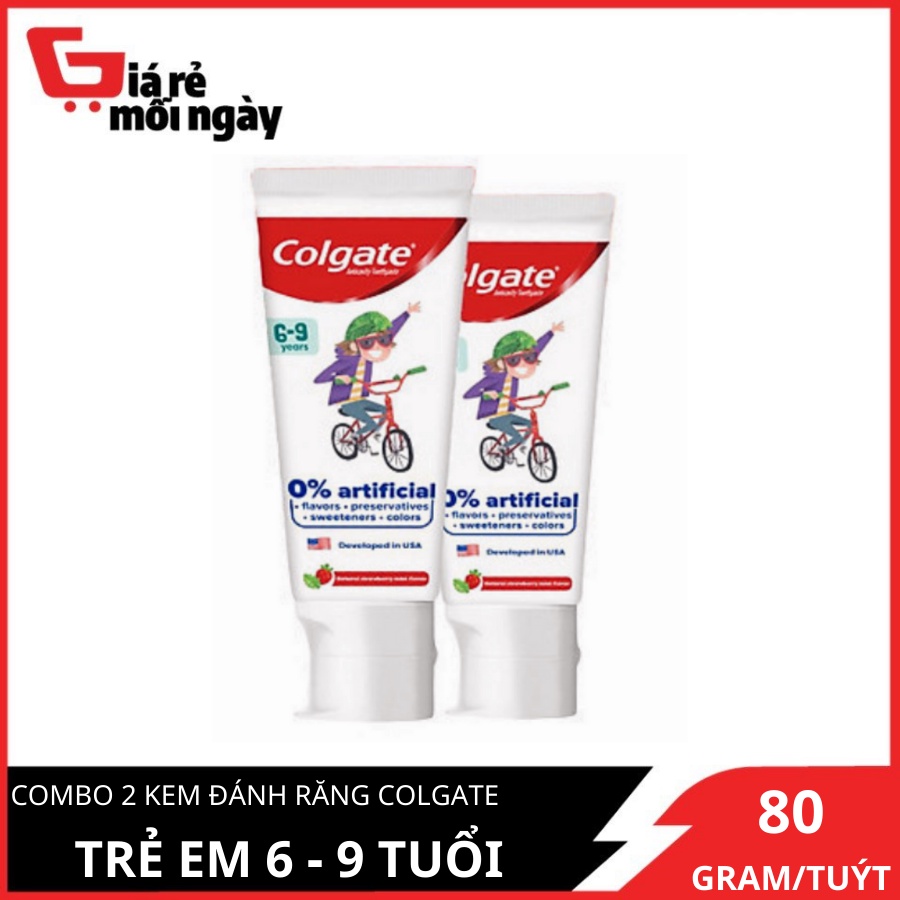 Bộ 2 Kem đánh răng trẻ em Colgate Kid Free From 6-9 80g/tuýp