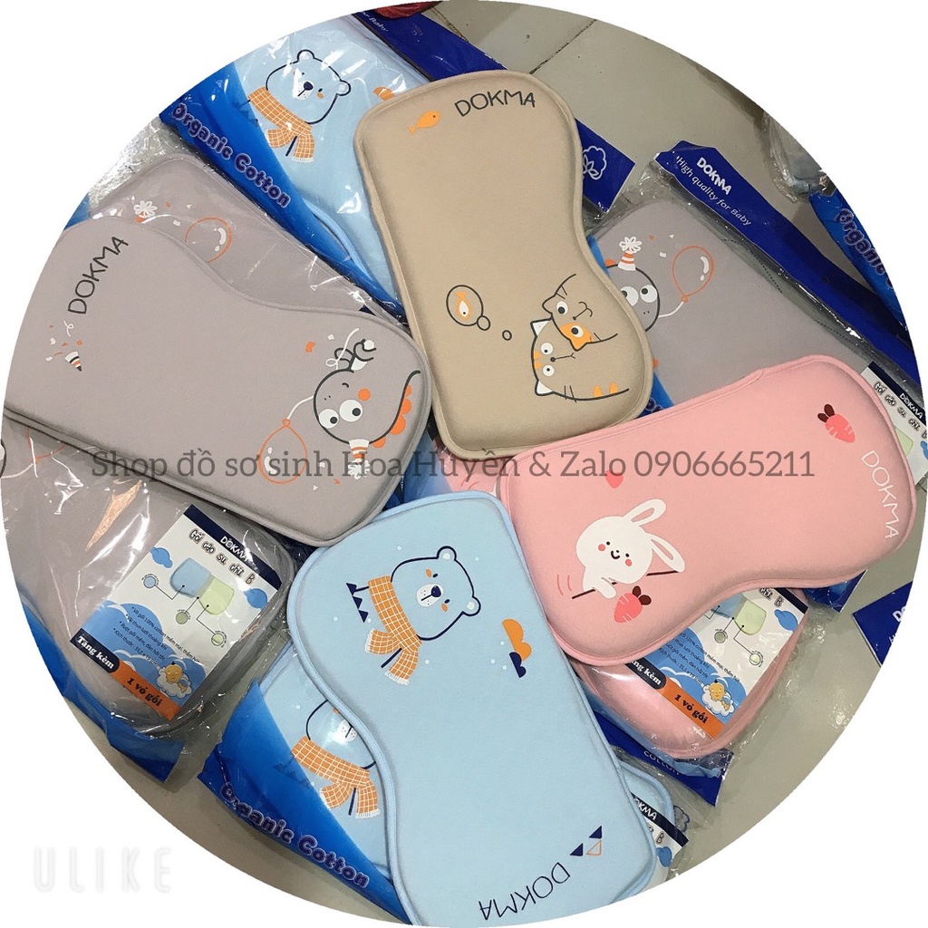Gối Cao Su Non thiên nhiên cao cấp Dokma hình dáng chữ B thích hợp cho bé sơ sinh Hàng Chính Hãng