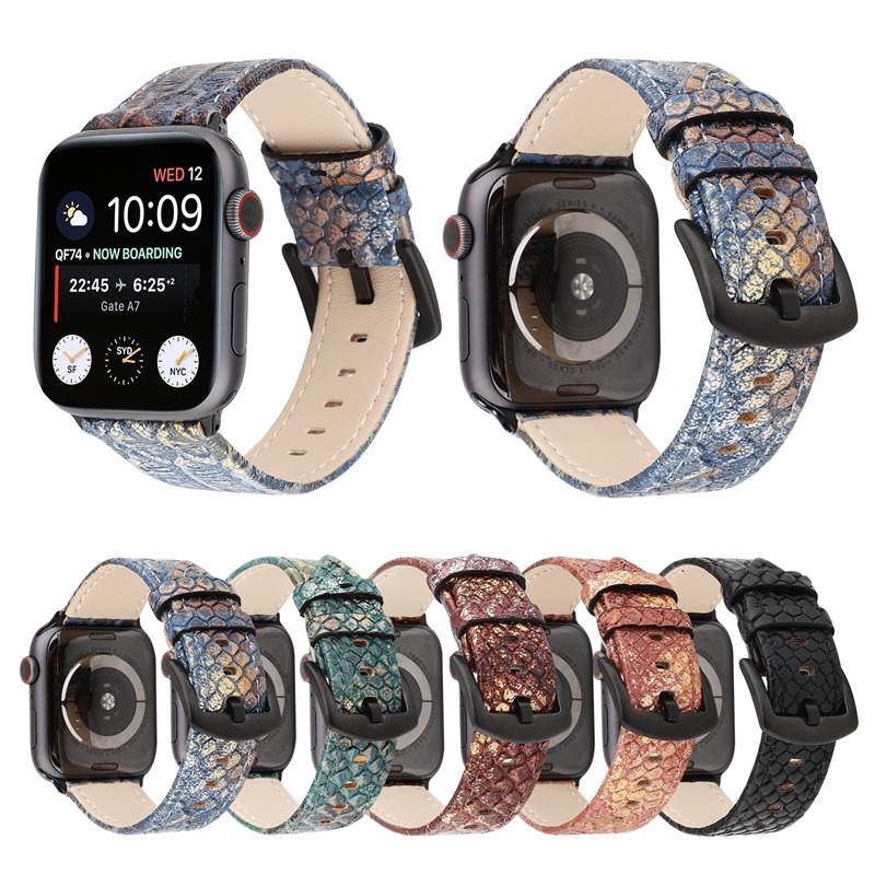 Dây Đeo Đồng Hồ Apple Watch 38mm / 40mm / 42mm / 44mm Họa Tiết Da Rắn Chất Lượng Cao