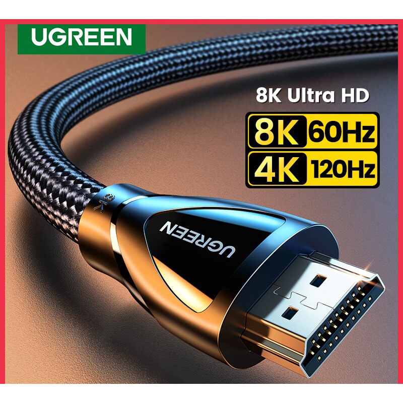 Cáp HDMI 2.1 dài 1m - 2m Ugreen 80401, 80402, 80403 hỗ trợ phân giải 8K@60Hz