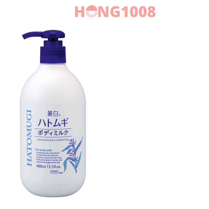 Sữa Dưỡng Thể Trắng Da Ý Dĩ Body Hatomugi The Body Milk 400ml - Moisturizing &amp; Conditioning
