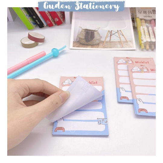 Giấy note chú gấu dễ thương - giấy ghi chú dễ thương - Guden Stationery