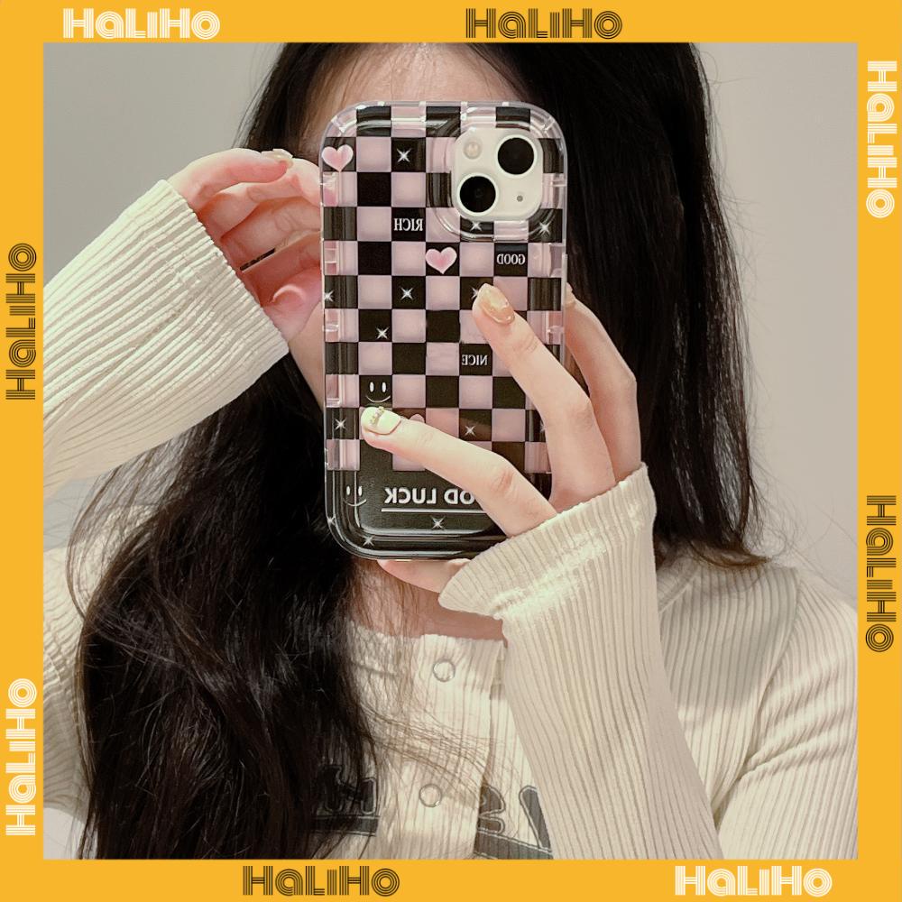 Case For iPhone 14 Pro Max TPU Soft Jelly Airbag Case Black Pink Checkers Case Camera Protection Shockproof For iPhone 14 13 12 11 Plus Pro Max 7 Plus X XR