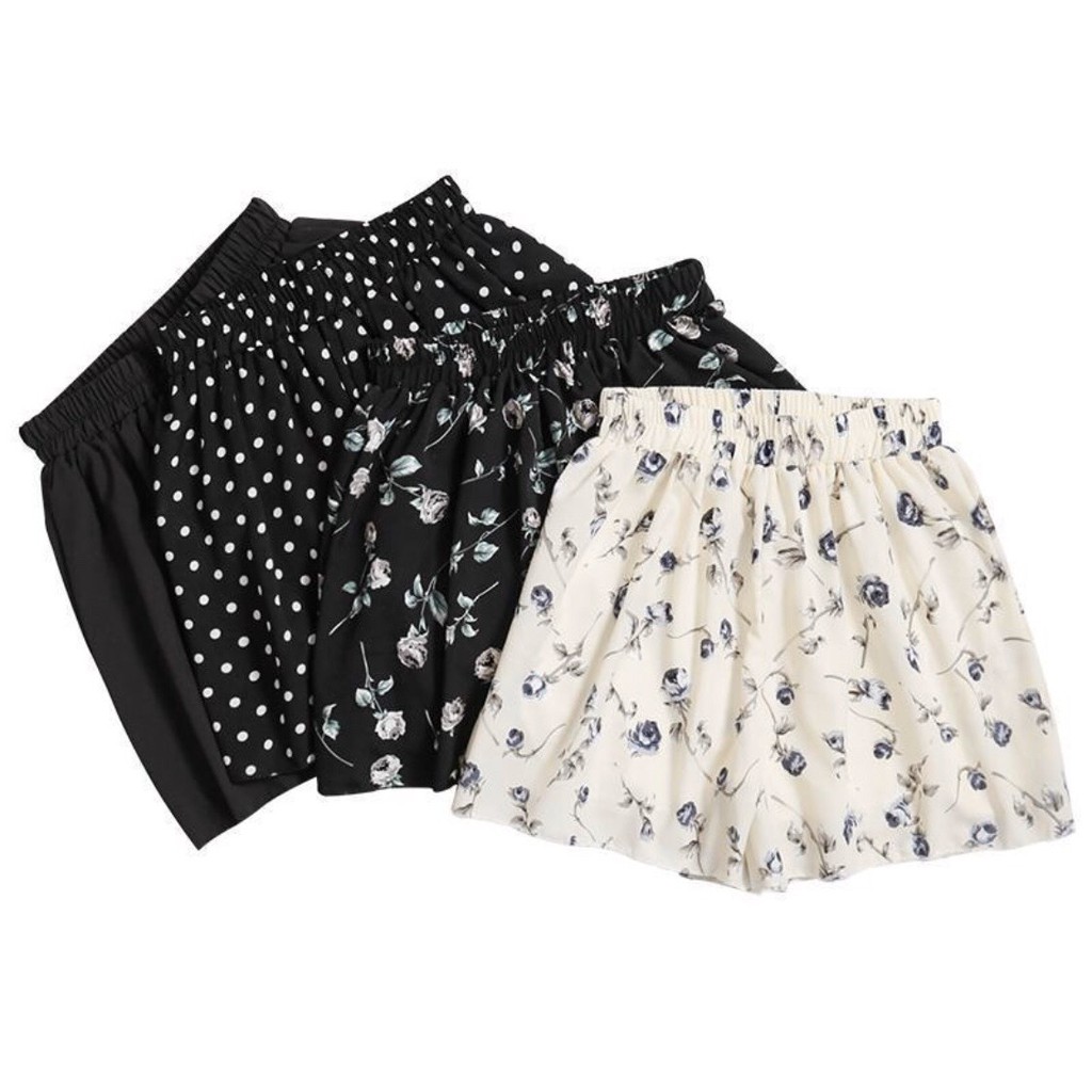 Chân váy voan, họa tiết hoa nhí, dáng ngắn cạp chun co giãn, có quần chống lộ, thời trang BUBY | BigBuy360 - bigbuy360.vn