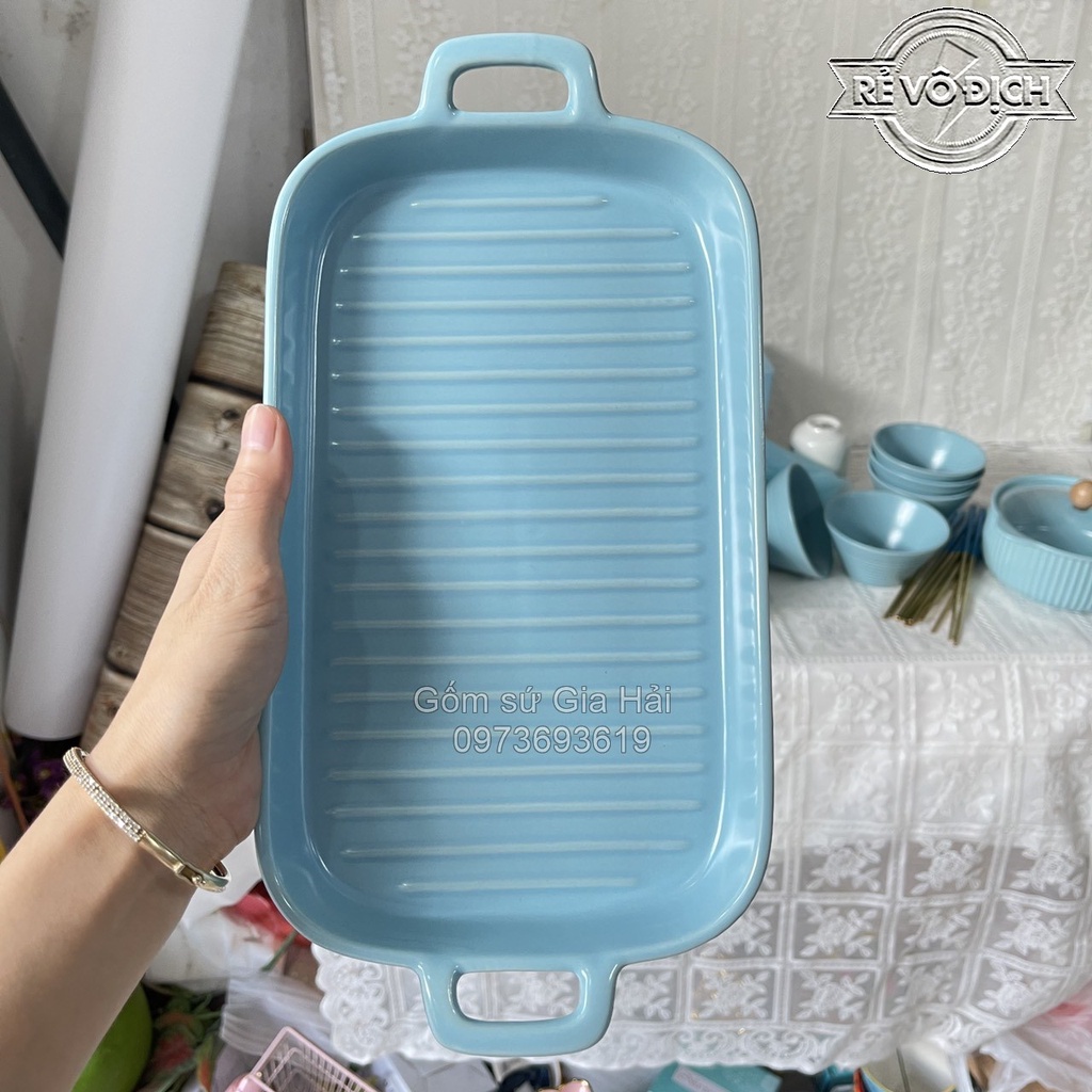 Bộ bát đĩa gốm sứ decor trang trí đồ ăn bộ xanh mint 20 món siêu đẹp cho mùa hè tươi mát