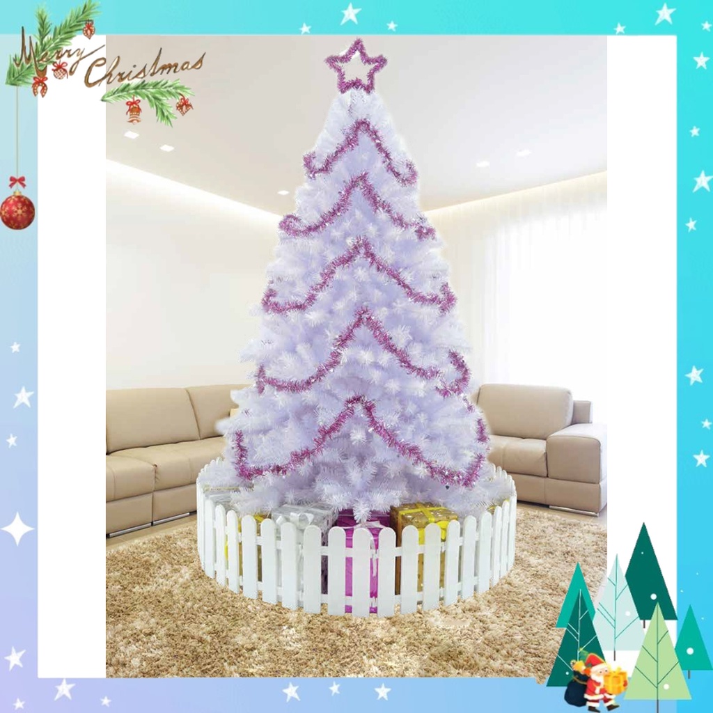 Cây thông noel 3m màu trắng trong - cây thông noel A7 tặng ngôi sao đỉnh và dây kim tuyến trang trí giáng sinh