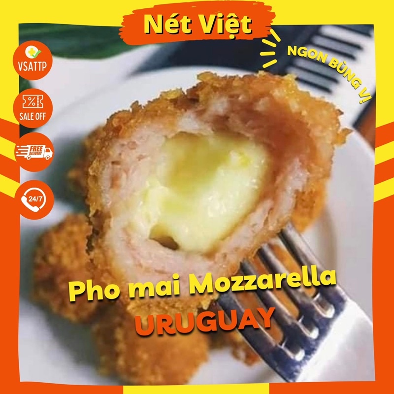 Phô mai Mozzarella Uruguay Conaprole, phomai kéo sợi làm pizza