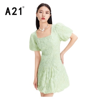 Đầm tay phồng cổ vuông A21 thời trang mùa hè phong cách Pháp dành cho nữ