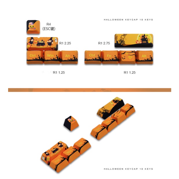 Bộ 10 keycap thay thế phím chức năng dành cho bàn phím cơ chất liệu PBT profile OEM