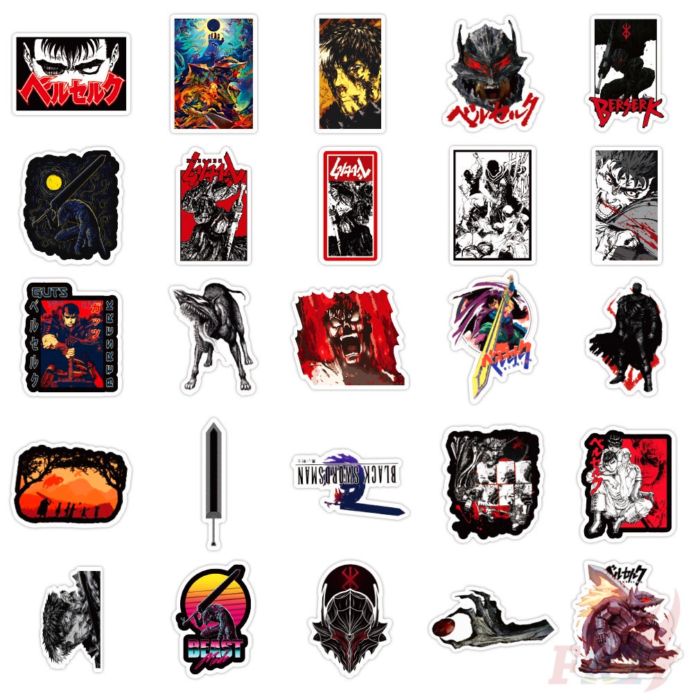 50 Cái / Bộ ❉ Berserk Series 02 Nhãn Dán ❉ Sticker Dán Tường Chống Thấm Nước Họa Tiết Doodle Hợp Thời Trang