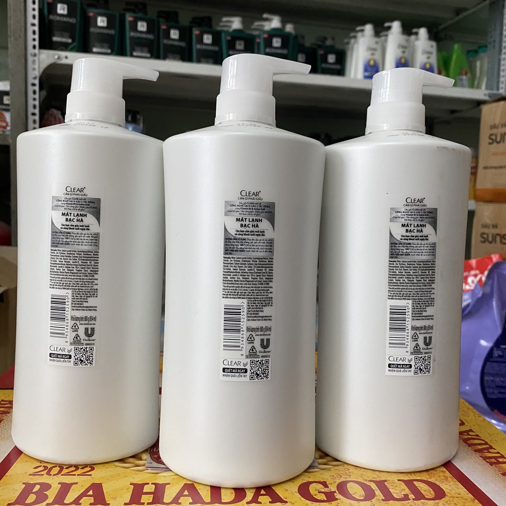 Dầu Gội Đầu Sạch Gầu Clear Mát Lạnh Bạc Hà, Nuôi dưỡng Da Đầu 880g