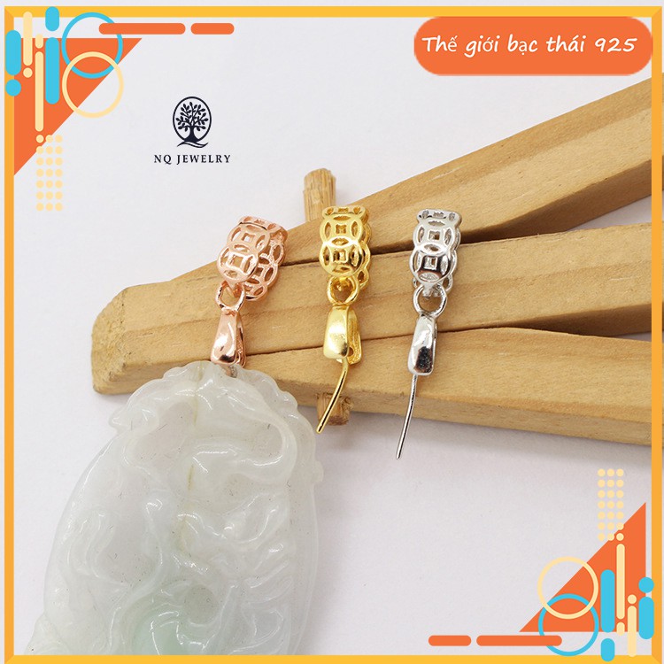 Khoen bạc kim tiền - Charm bạc móc mặt bạc