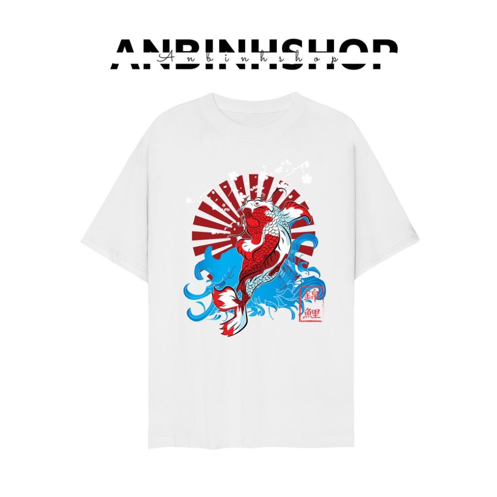 Áo thun unisex nam nữ in hình cá chép chất vải mịn mát form đẹp 20210409AB