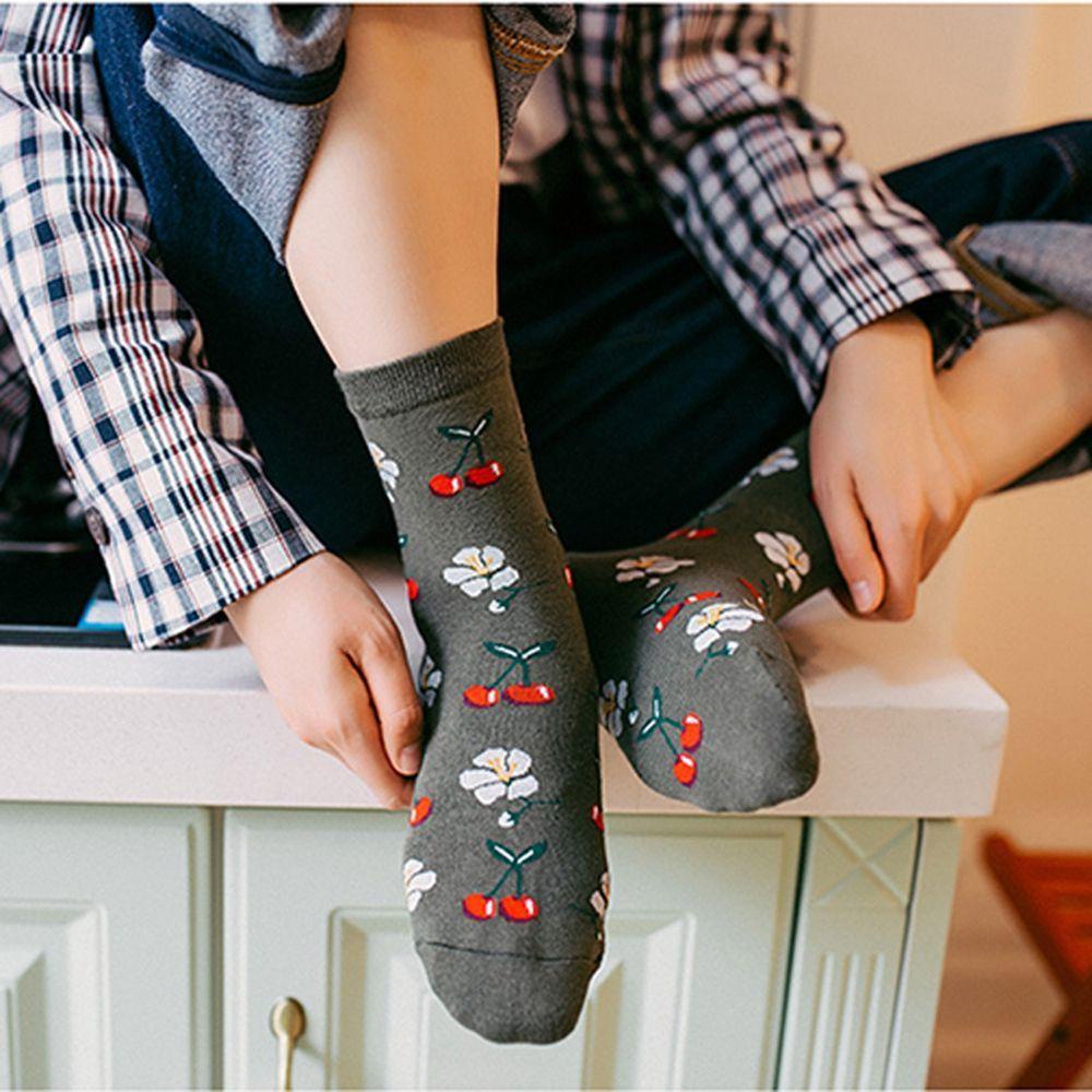 1 Đôi Tất Chân In Hình Trái Cây Hoạt Hình Dễ Thương
