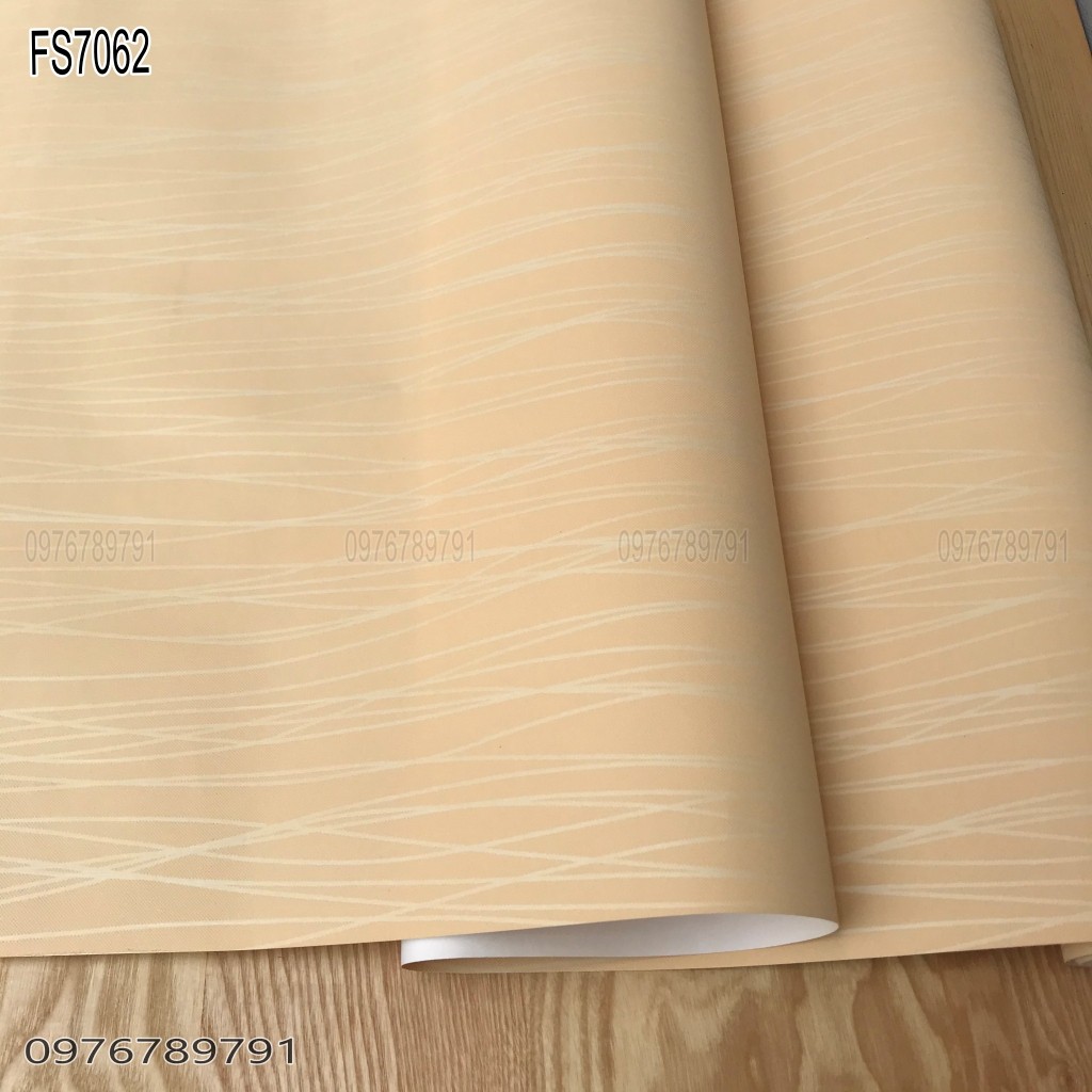 Giấy Dán Tường Vân Chỉ Cách Điệu Màu Vàng FS7062 Cho Phòng Ngủ Phòng Khách Lụa Không Keo Khổ 10m x 53cm