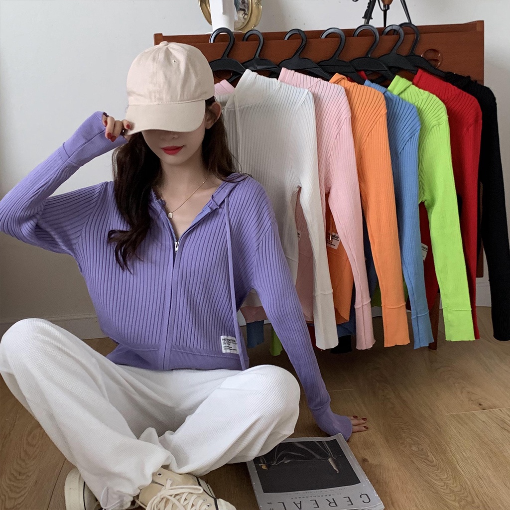 Áo Khoác Cardigan Dệt Kim Dáng Rộng Có Mũ Trùm Thời Trang Mùa Thu | BigBuy360 - bigbuy360.vn