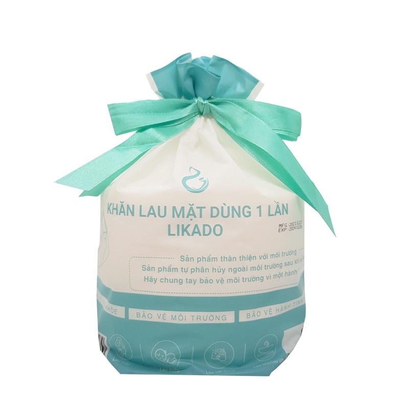 Khăn lau mặt 1 lần, túi 50 miếng.