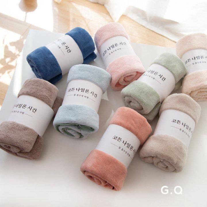 Set 10 khăn mặt Hàn kẻ, mềm mịn, thấm hút tốt 30x50cm