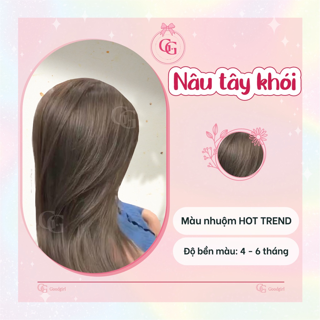 Thuốc nhuộm tóc màu Nâu Tây Khói + tặng kèm oxy và gang tay