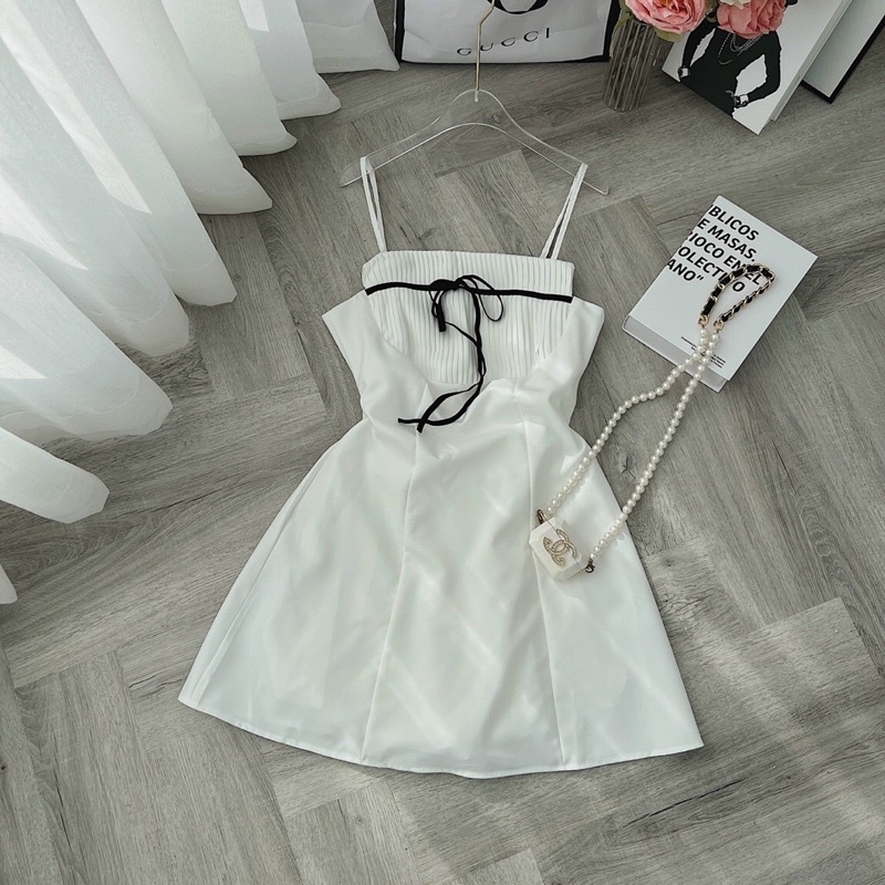 ĐẦM XOÈ 2S NGỰC XẾP LY CHẠY VIỀN NƠ