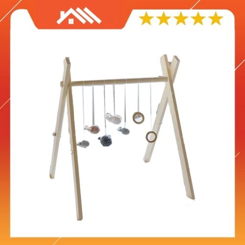Kệ chữ A baby gym bằng gỗ thông tự nhiên an toàn/ Đồ chơi vận động Montessori cho bé 70x60cm