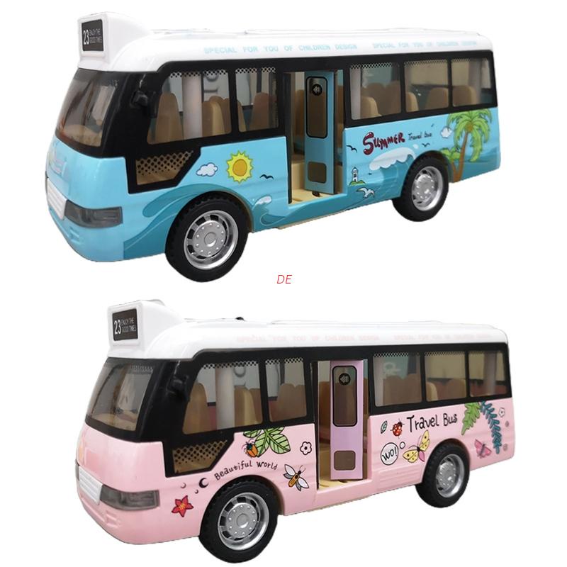 Đồ chơi mô hình xe bus du lịch có đèn và nhạc thích hợp làm quà tặng cho bé