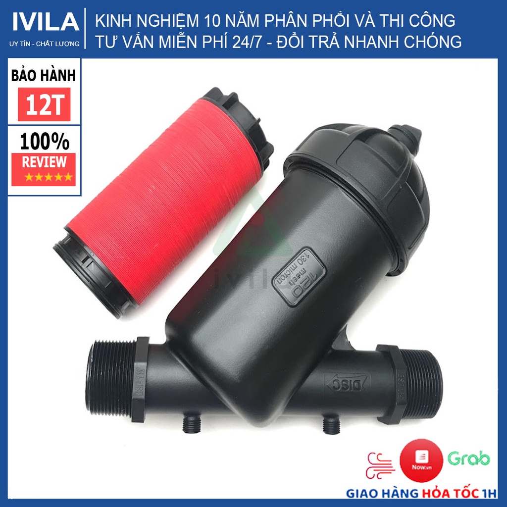 Bộ Lọc Đĩa chữ Y phi 27 / 34 / 42 / 48 / 60 của IVILA - Bộ lọc nước đầu nguồn - Lọc nước tưới cây - Bộ lọc cặn, rác