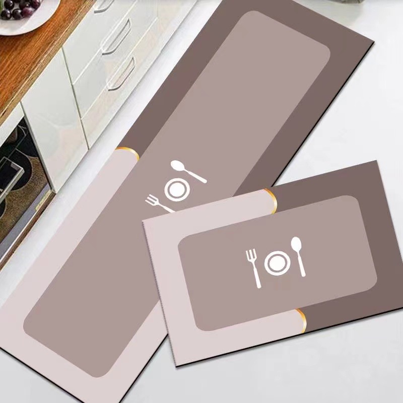 Bộ 2 Tấm Thảm Bếp Silicon Thấm Hút Nhanh, Chống Trơn Trượt