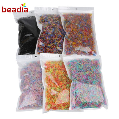 Dây Buộc Tóc Beadia Co Giãn Đính Hạt Tròn Nhiều Màu Sắc Mới Cho Bé Gái