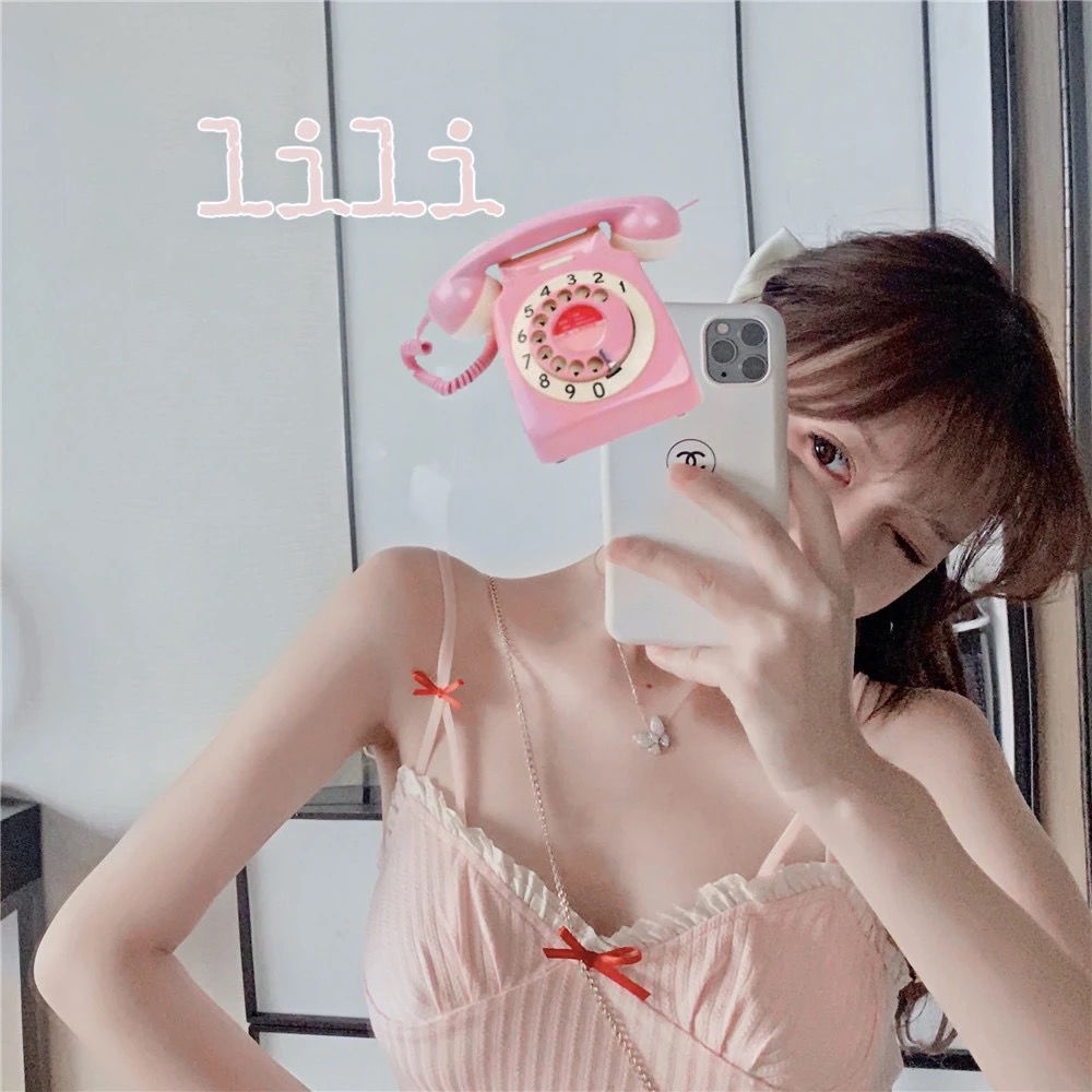 Đồ ngủ Hai Dây Hở Lưng Phối Ren Mỏng Thời Trang Xuân Thu Quyến Rũ Cho Nữ