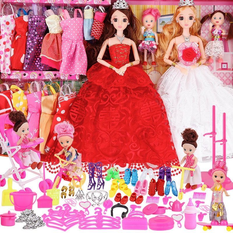 Bộ đồ chơi búp bê Barbie màu trắng tuyết