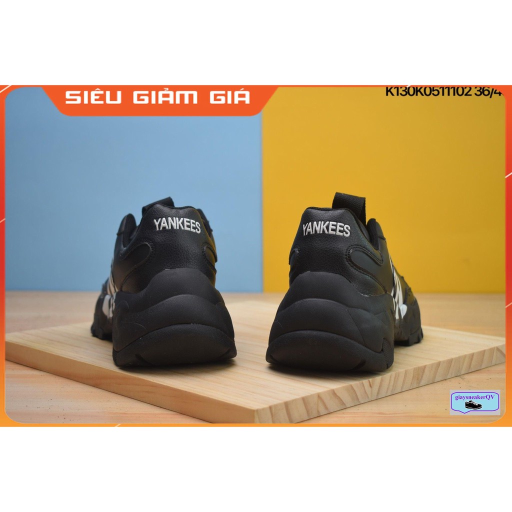 Giày thể thao MLB NY đen full mẫu hot, giầy MLB nam nữ bản in siêu nét chuẩn 11 màu đen