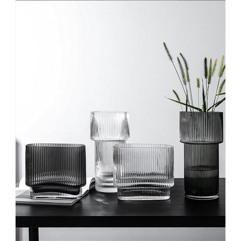 BÌNH THỦY TINH CẮM HOA MIỆNG RỘNG , LỌ HOA TRANG TRÍ NHÀ CỬA TIMEDECOR