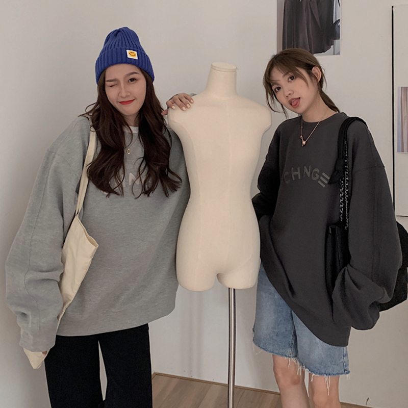 Áo Sweater Dáng Rộng In Chữ Phong Cách Hàn Quốc Thời Trang Cho Nữ | BigBuy360 - bigbuy360.vn