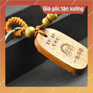 Móc khóa gỗ khắc Thần Tài